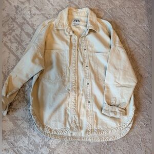Zara Oversized Cream Button-Front Jacket
